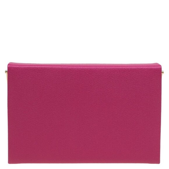 Charlotte Olympia Shocking Pink Leather Box Clutch Purse w/ Large Mirror - Picture 6 of 6
